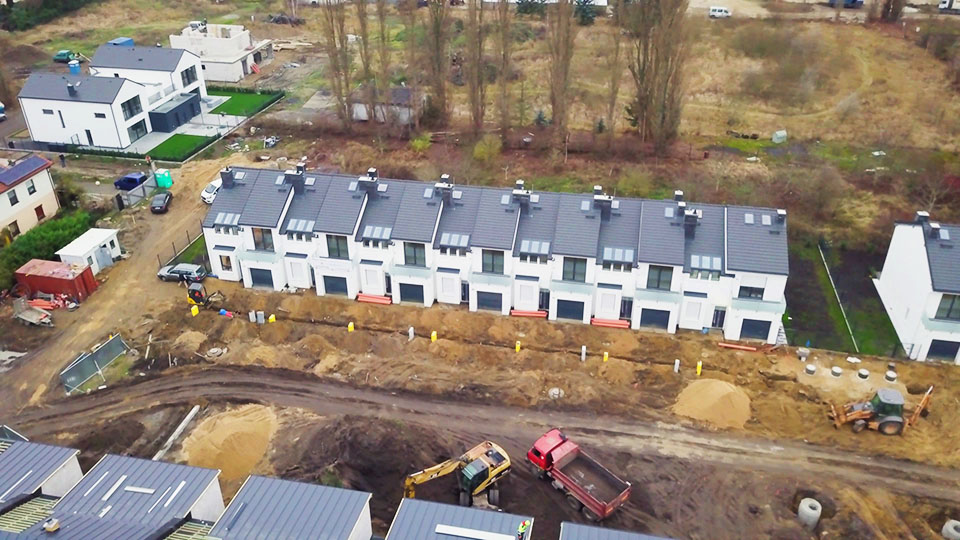 Plac bodowy filmowany z drona w Szczecinie